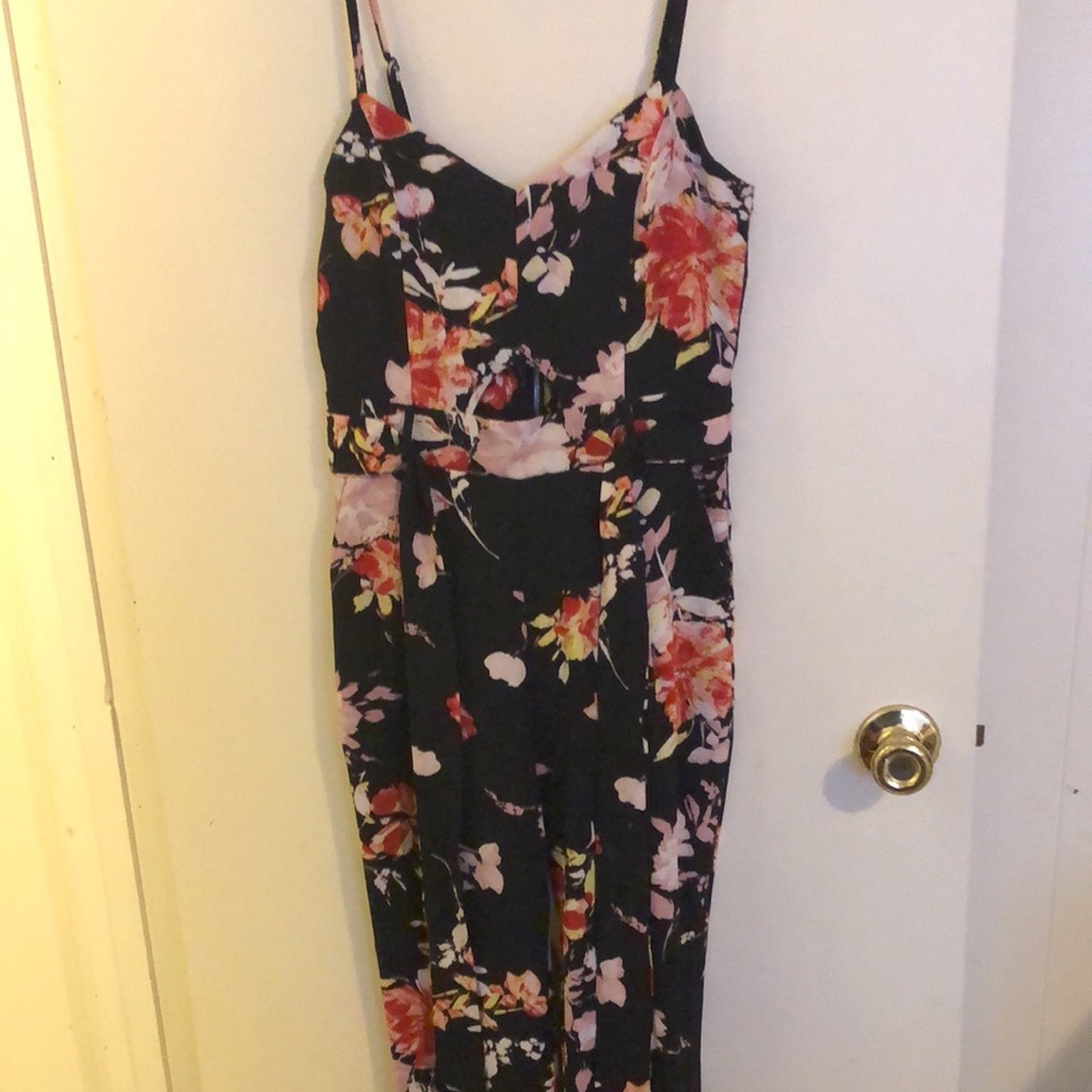 Floral print cat suit
